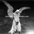 Large garden figure stone angel statue with big wings opening